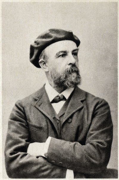 Retrato de Odilon Redon (1840-1916), pintor francês. Fotografia de French Photographer