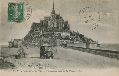 Postal de Mont Saint-Michel, Normandia, enviado em 1913 de French Photographer
