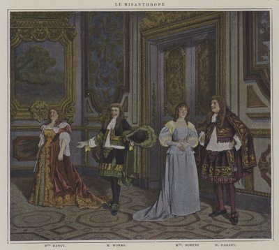 Cena de uma produção de Le Misanthrope, de Moliere (foto a cores) de French Photographer
