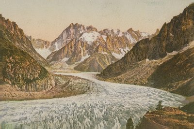Vista panorâmica das montanhas e geleira. Postal enviado em 1913. de French Photographer