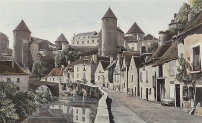 Semur, vista tomada no banco do Armancon de French Photographer