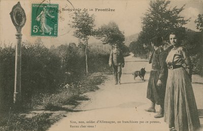 Souvenir da fronteira franco-alemã. Postal enviado em 1913. de French Photographer