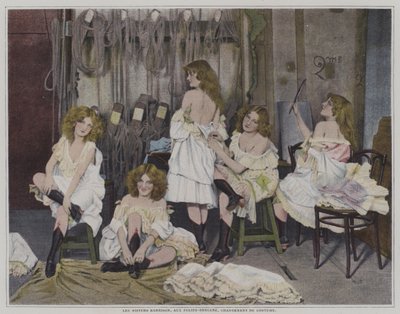 As irmãs Barrison no Folies-Bergere durante uma mudança de roupa de French Photographer