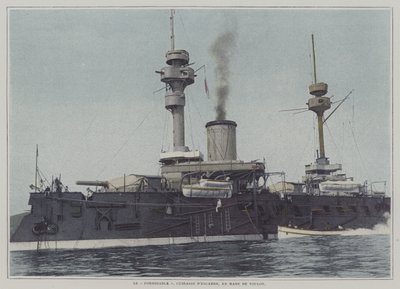 O navio de guerra Formidável no porto de Toulon (foto a cores) de French Photographer