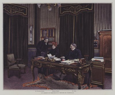 O escritório do diretor do Theatre du Vaudeville, Paris (foto colorida) de French Photographer