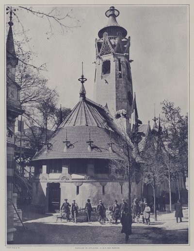 O pavilhão da Finlândia na Exposition Universelle 1900, Paris (foto a p/b) de French Photographer
