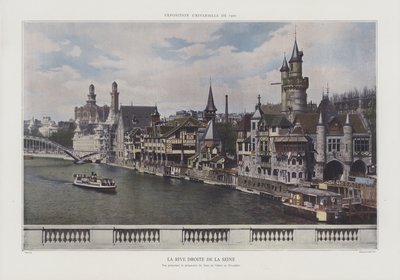 A margem direita do Sena durante a Exposição Universelle 1900, Paris (foto a cores) de French Photographer