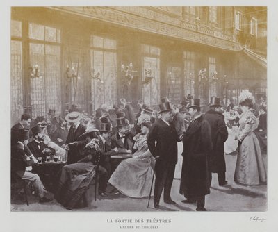 Cineastas fora do Taverne Pousset em Paris depois de uma apresentação (foto a p/b) de French Photographer