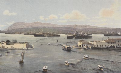 Toulon, darse, vieille, e, pequeno, Rade, vista, levado, de, Quai, de, Kronstadt de French Photographer