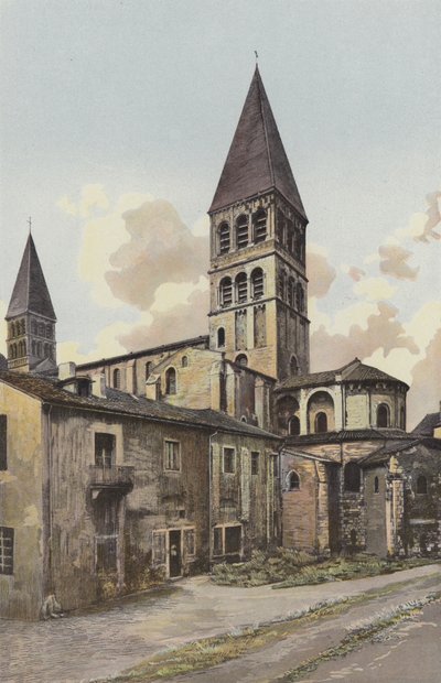 Tournus, igreja, torre sineira e abside de French Photographer