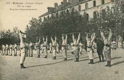 Perfuração de tropas em Orleans (foto a p/b) de French Photographer