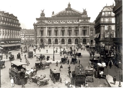 Vista da Ópera de Paris, 1890-99 de French Photographer