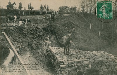 Villers-Cotterêts. A Floresta - Tripulação Menier Hallali de Cerf no bobo-la-Poterie. Postal enviado em 1913. de French Photographer
