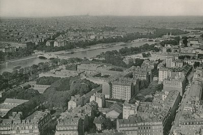 Vista, de, a, champs-elysees, e, a, sacre-coeur, levado, de, torre eiffel, vista, ligado, champs-elysees sacre, coeur, levando, de, torre eiffel, (photoengraving) de French Photographer