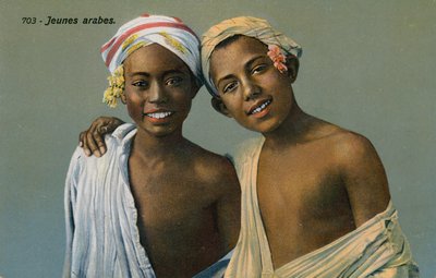 Jovens árabes, cartão postal enviado em 9 de setembro de 1913 de French Photographer