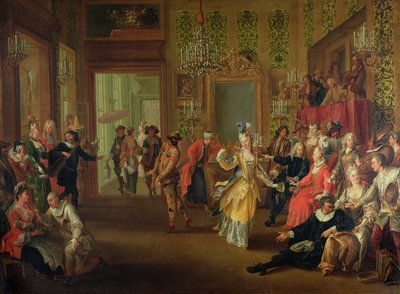 A Bal Pare durante o Carnaval, c.1710 de French School