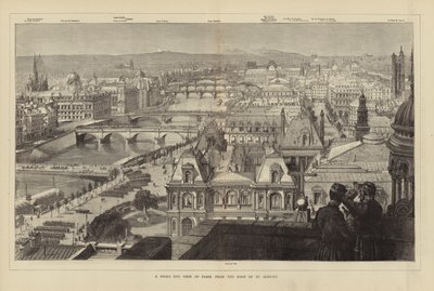 A vista panorâmica de Paris a partir do telhado de St Gervais de French School