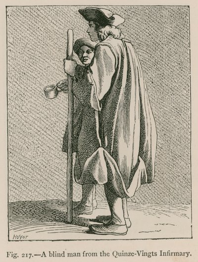 Um homem cego da Enfermaria Quinze-Vingts de French School