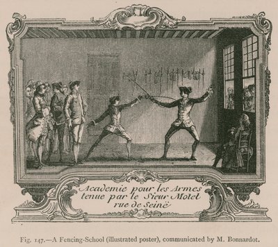 Uma Escola de Esgrima (Poster Ilustrado), comunicada por M. Bonnardot de French School