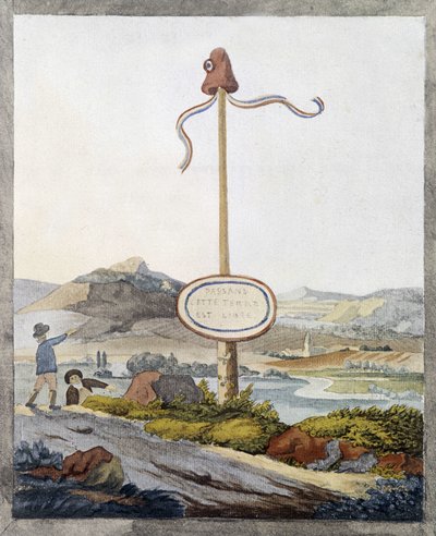 Uma fronteira francesa na época da revolução de 1789: "Passageiros, esta terra é livre" de French School