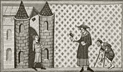 A Leper House, de "Ciência e Literatura na Idade Média" por Paul Lacroix (1806-84) publicou Londres em 1878 de French School