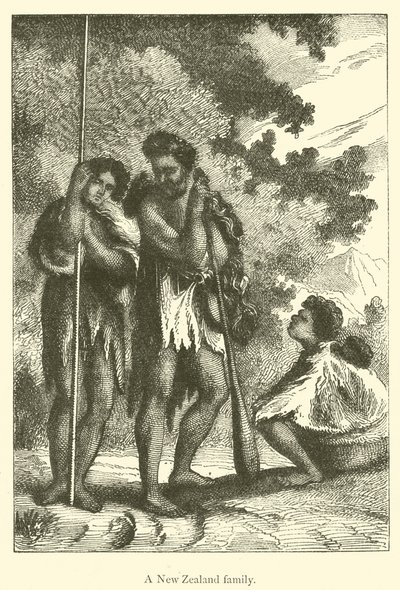 Uma família da Nova Zelândia (gravura) de French School