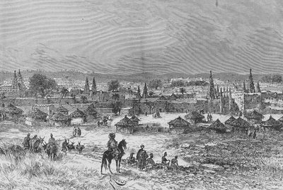 A View of Kong, ilustração de "Du Niger au Golfe de Guinee ...", de Louis Gustave Binger, 1892 de French School