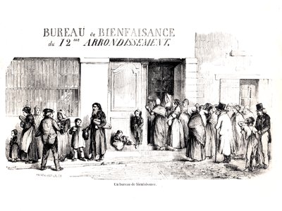 Um Escritório de Assistência Social em Paris, 12º Arrondissement, c. 1870 de French School
