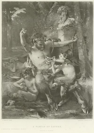 Uma família de sátiros (gravura) de French School
