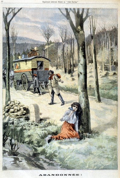 Uma menina cigana abandonada pela sua família - no "Le Petite Parisien" de 15/03/1903. de French School