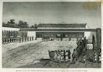 Uma audiência na corte de Hue (Vietnã), recepção da embaixada da França, 14 de abril de French School