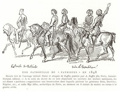 Uma patrulha de patriotas, França, 1848 de French School