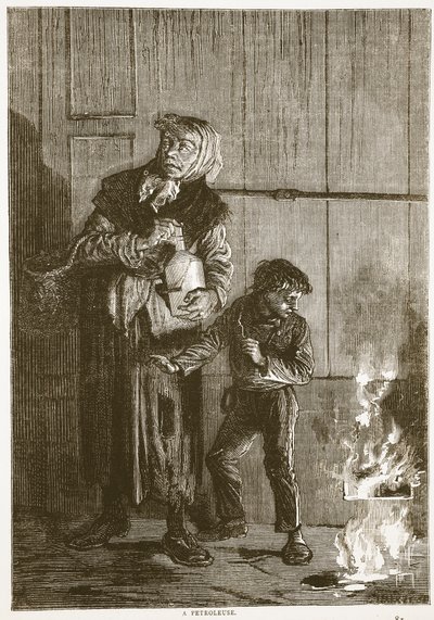 A petroleuse, abril de 1871, ilustração de Cassells História da guerra entre a França e a Alemanha, 1870-1871 de French School