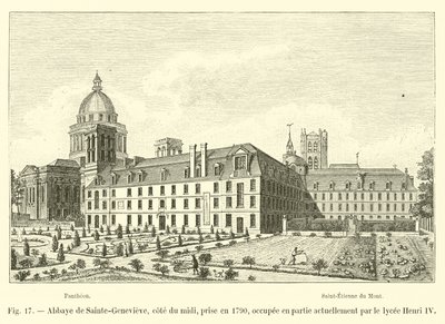 Abadia de Sainte-Genevieve, Cote du Midi, tomada em 1790, atualmente ocupada pela Escola Secundária Henri IV de French School