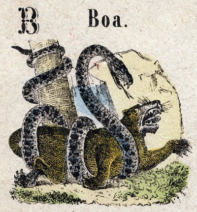 Abecedário. Carta B como Boa. Pequeno alfabeto enciclopédico, série popular. Imagem epinal, final do século XIX. de French School