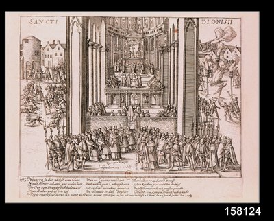 Abjuração de Henri IV (1553-1610) em St. Denis em 15 de julho de 1593 de French School