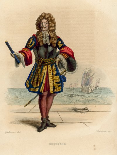 Abraham Duquesne (gravura colorida) de French School