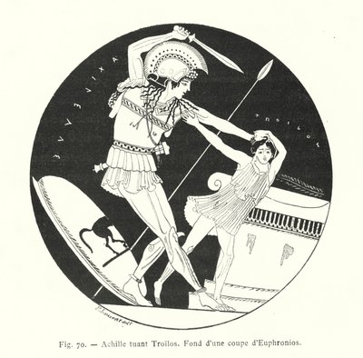 Aquiles matando Troilus (litho) de French School