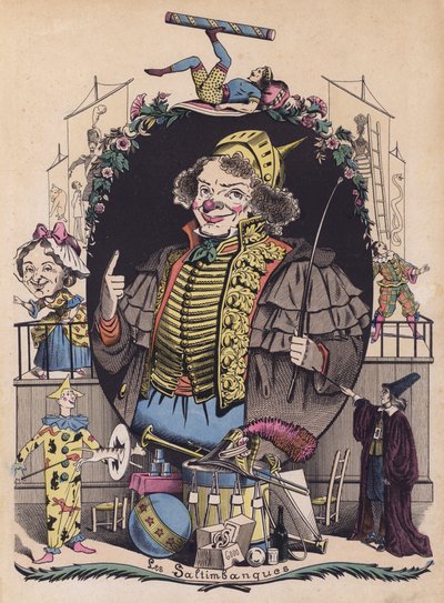Acrobatas (cor litho) de French School