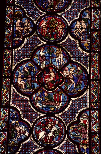 Adão e Eva janela, do século 13 (para detalhes, ver 129046) de French School