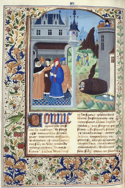 Adicionar. 11696, f.136v Boccaccio observando a tortura, de 