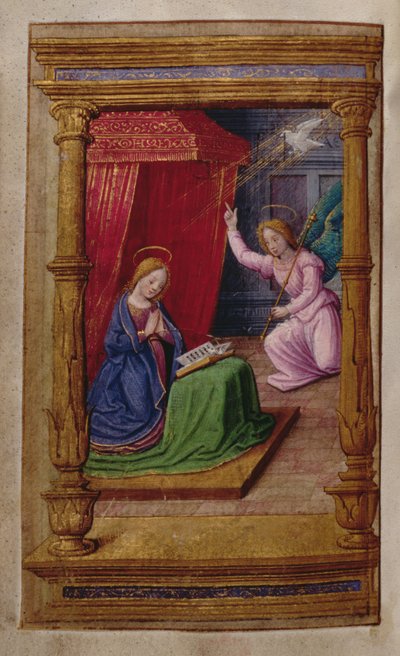 Adicionar 35214 f.29v Anunciação, de um Livro de Horas, Paris de French School