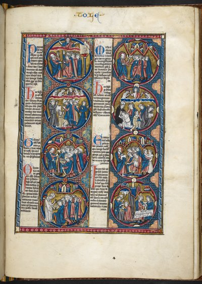 Acrescentar MS Harley 1527, f.105r, miniaturas de Bible moralisée (vellum) de French School