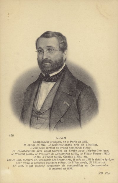 Adolphe Adam, compositor francês e crítico de música (1803-1856) de French School
