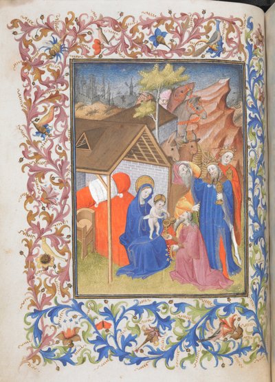 Adoração dos Reis Magos, do Livro de Horas de René de Anjou (vellum) de French School