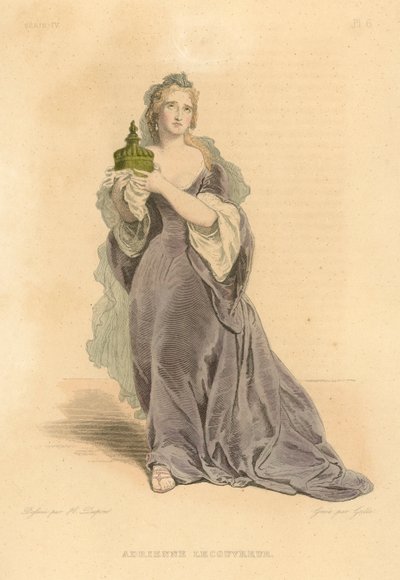 Adrienne Lecouvreur (gravura a cores) de French School