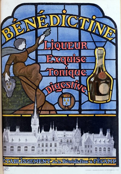 Propaganda do licor beneditino, início do século XX de French School
