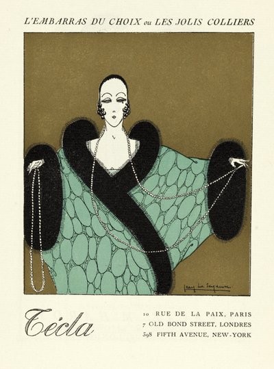 Anúncio para "Cecla", pub. (impressão em pochoir) de French School