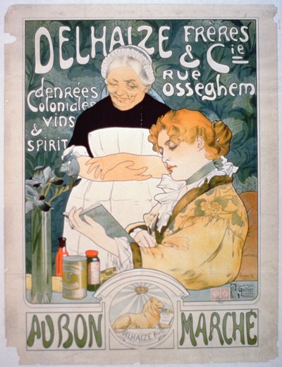 Anúncio para Delhaize, Brothers and Co. no Bon Marche de French School