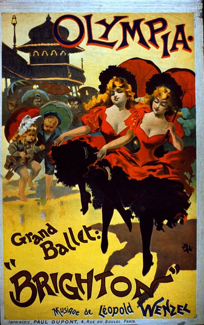 Propaganda para a produção do Grand Ballet de Brighton no Olympia de French School
